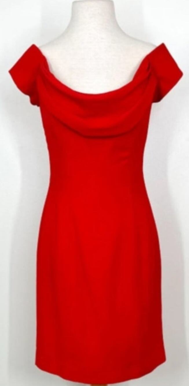 Vintage Nicole Miller Red Sexy Fitted Off the shoulder dress union lable size 4